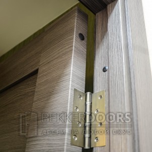 Двери LINEA 6,цвет Дуб серый поперечный,стекло:Лакоб черн.