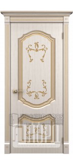 Дверь Версаль ДГ Белое дерево+патина золото