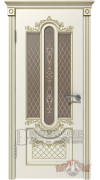 Дверь 70ДО01 Александрия Эмаль слоновая кость/Патина золото