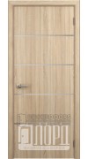 Дверь Техно 4 ДГ с молдингом Дуб рифленый